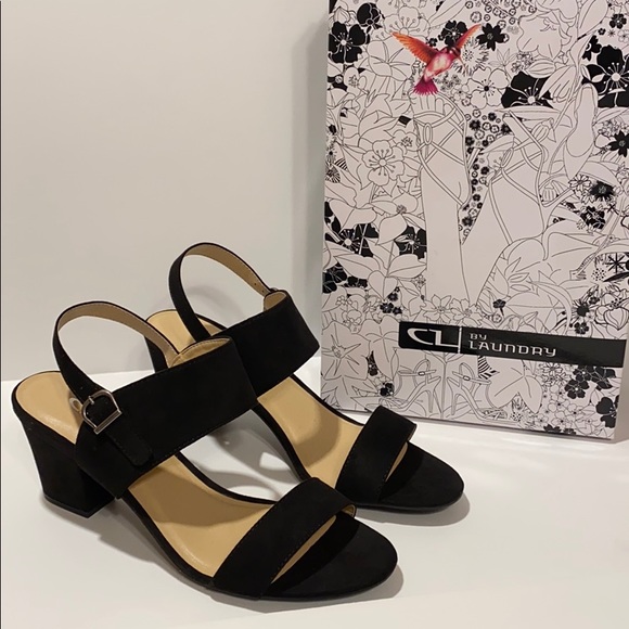 CL by Laundry Spot On SZ 9 Black Heeled Sandals